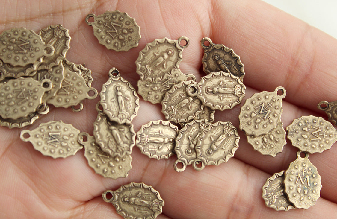 Miraculous Medal Necklace #7 in Bronze