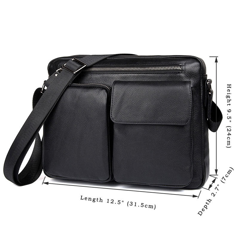 Top Grain Genuine Leather Mens Briefcase Business Messenger Bag New Fashion Crossbody Shoulder Bag 1044