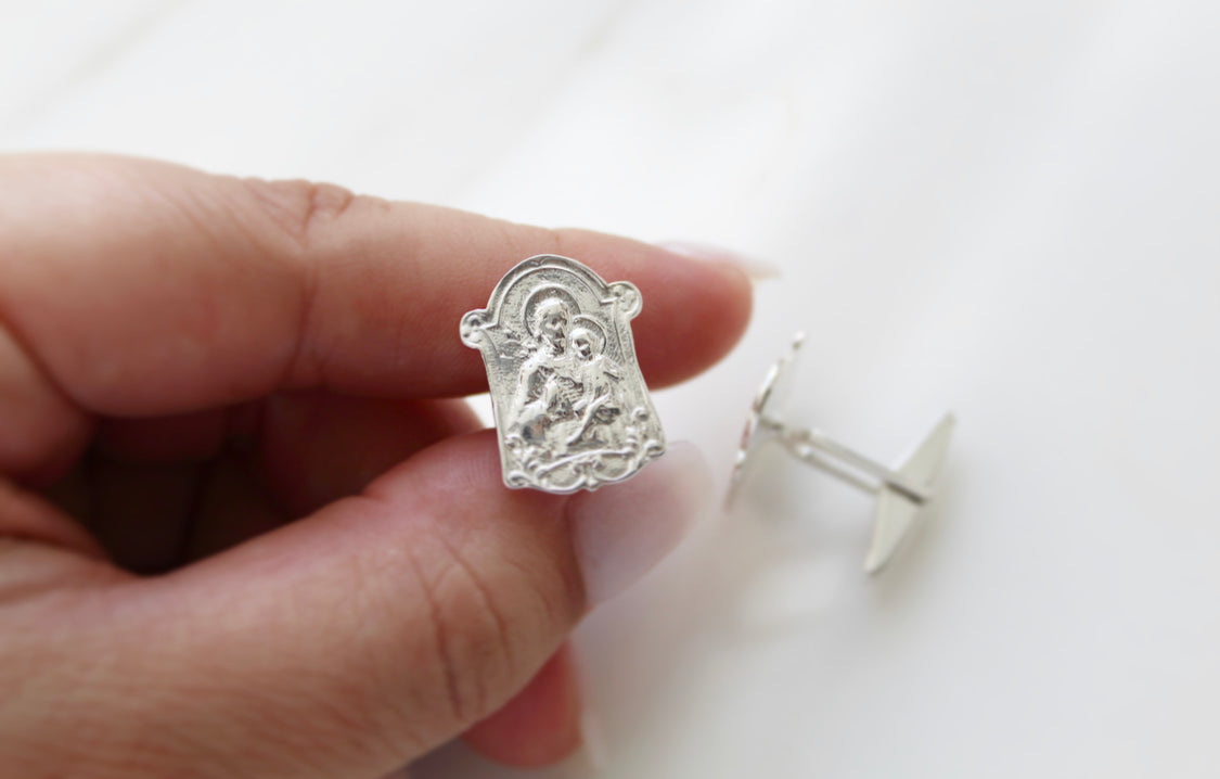 St. Joseph Cufflinks in 925 Sterling Silver *Made to Order*