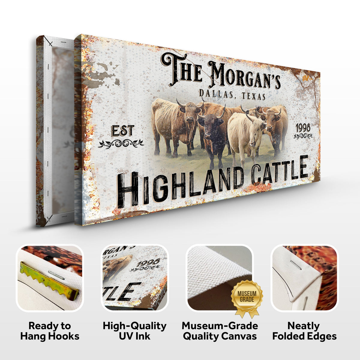 Personalized Highland Cattle Sign III