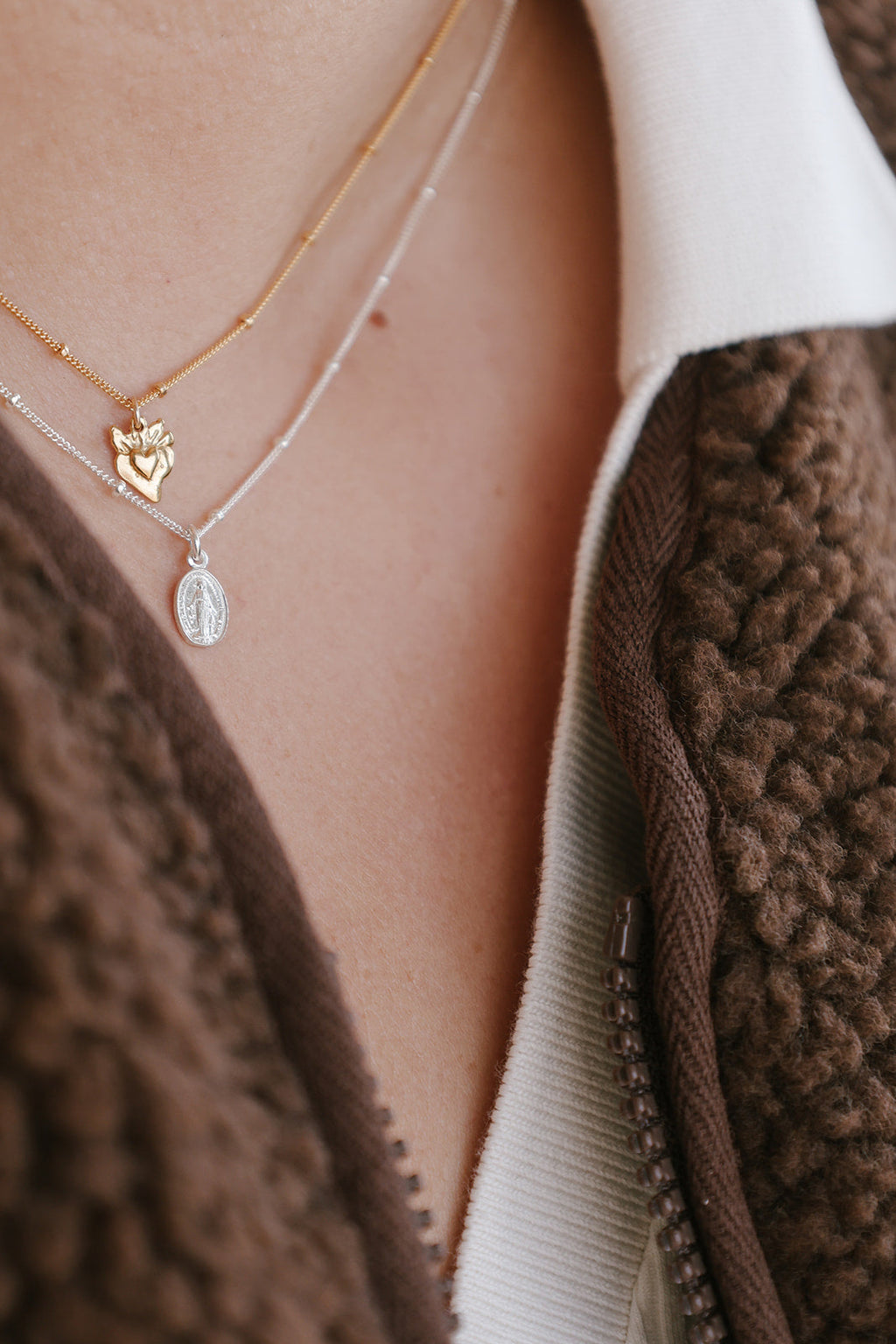 Tiny Sacred Heart Necklace
