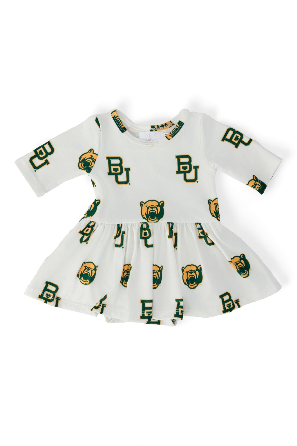 SALE Baylor White Bear 3/4 Sleeve Twirl Bodysuit
