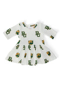 SALE Baylor White Bear 3/4 Sleeve Twirl Bodysuit