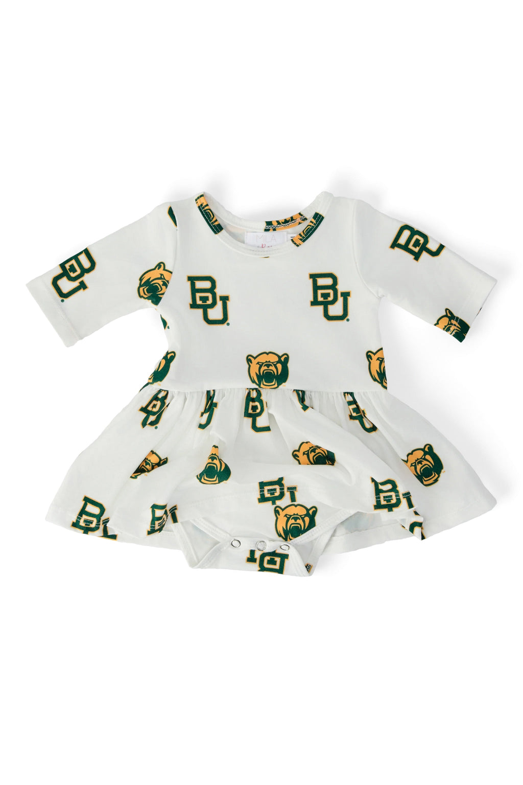 SALE Baylor White Bear 3/4 Sleeve Twirl Bodysuit