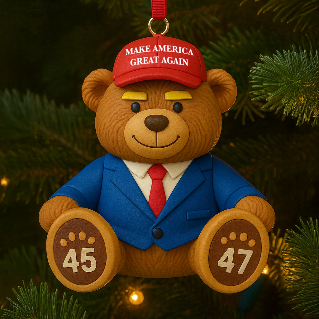 MAGA Bear Christmas Ornament