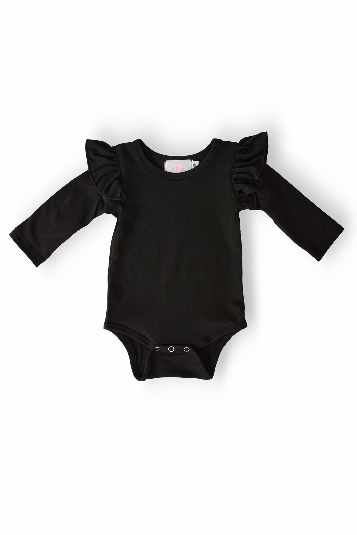 Black L/S Flutter Bodysuit