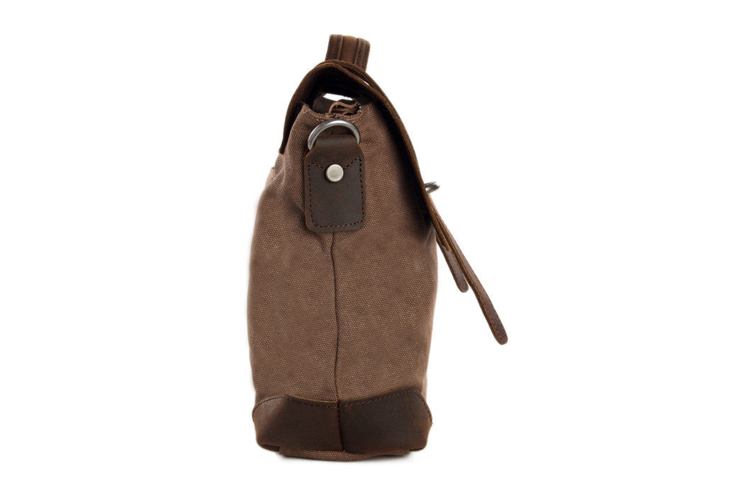 Handmade Canvas Leather Messenger Bag Laptop Shoulder Bag Briefcase 6896