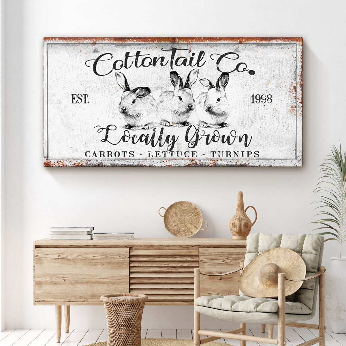 Vintage Cottontail Co Easter Sign III