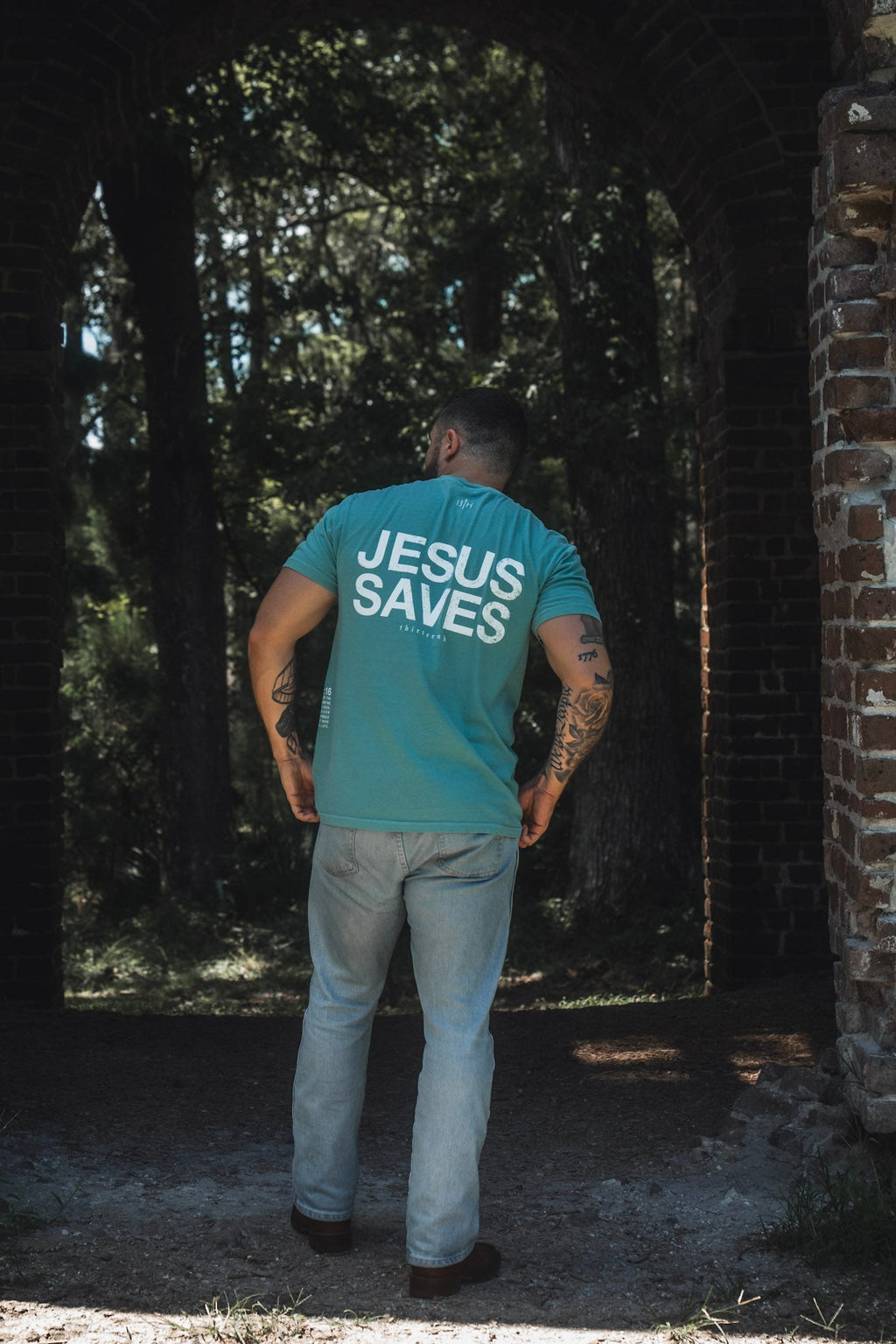 Jesus Saves Premium Tee - Seafoam