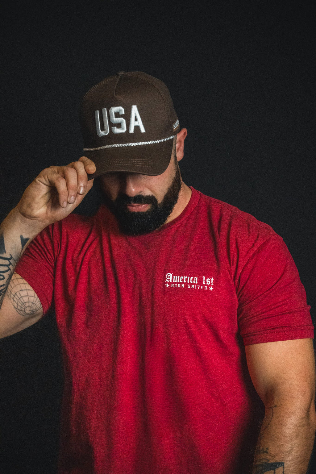 USA Brown Snapback Hat