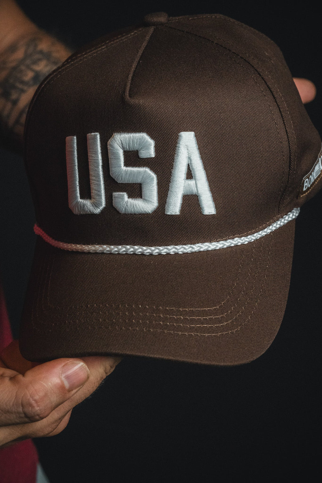 USA Brown Snapback Hat