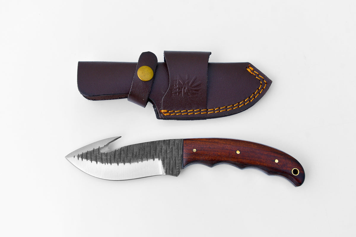 Hand Forged CUSTOM CARBON BLADE " Gut Hook SKINNER" BY TITAN TC-017