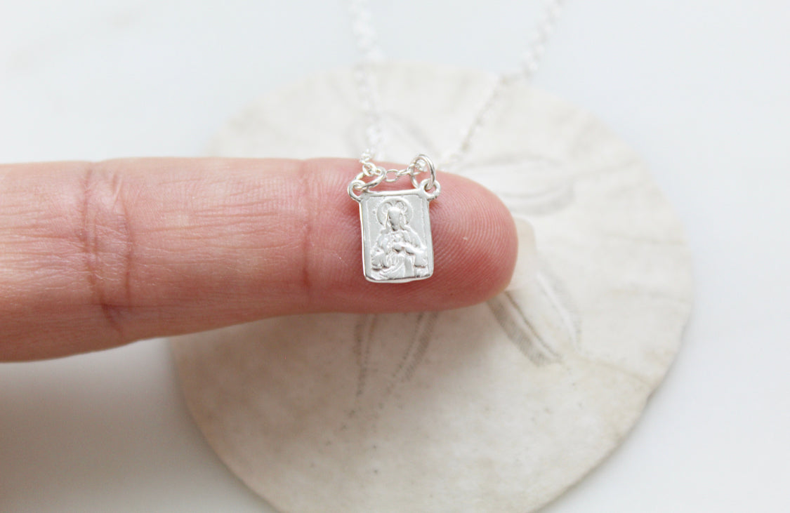 925 Sterling Silver Scapular Necklace