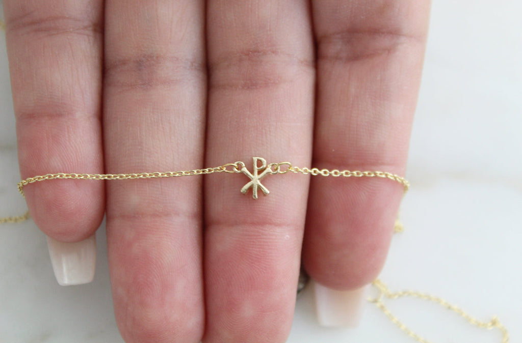 14K Gold Chi Rho Necklace