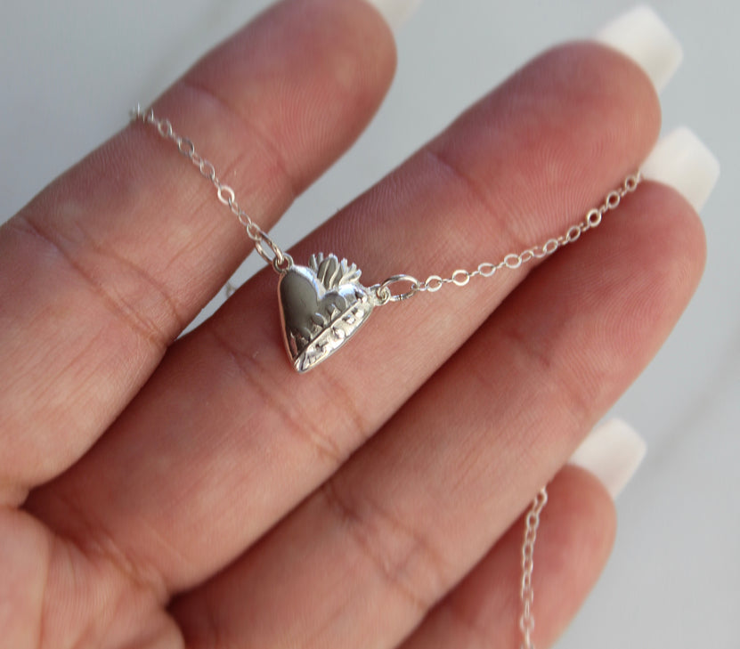 Chaste Heart Of St. Joseph Necklace In Sterling Silver
