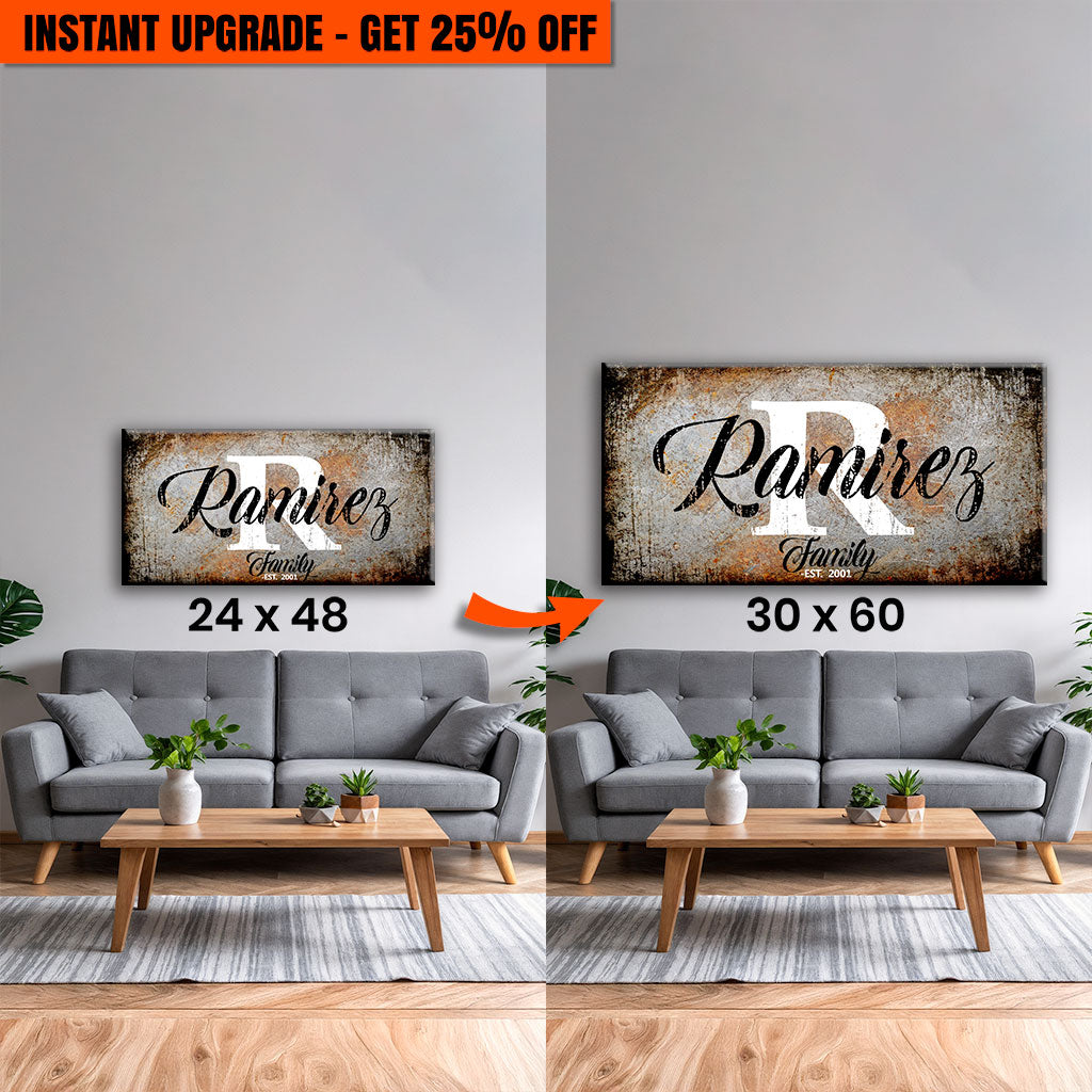 Upgrade Your 48x24 Inches 'Family' (Style 3) Canvas To 60x30 Inches