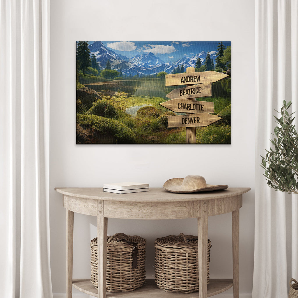 Family Names Mountain Sign
