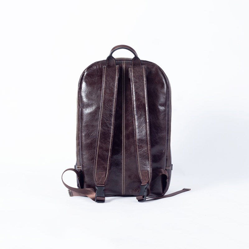 Full Grain Leather Backpack Casual Shoulder Travel Bag For Men Laptop Backpack