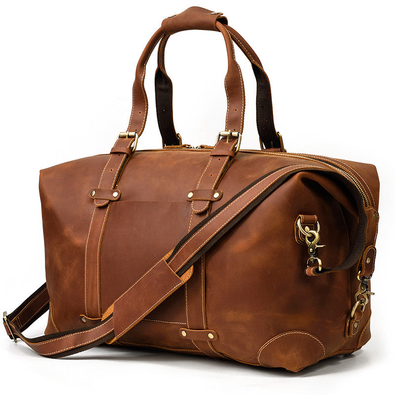 Full Grain Leather Duffle Bag Handmade Leather Weekender Bag Leather Holdall Overnight Bag For Men Gift For Him