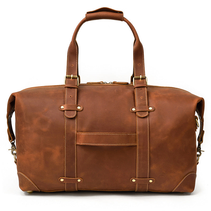 Full Grain Leather Duffle Bag Handmade Leather Weekender Bag Leather Holdall Overnight Bag For Men Gift For Him