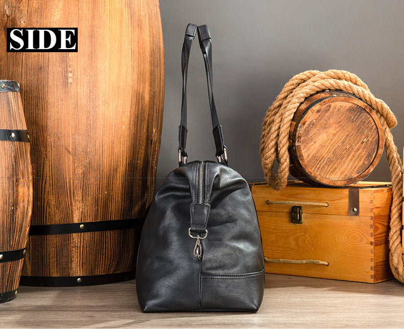 Full Grain Leather Gym Bag Mens Leather Duffle Bag Travel Bag Leather Weekend Luggage Bag Leather Carry-on Bag