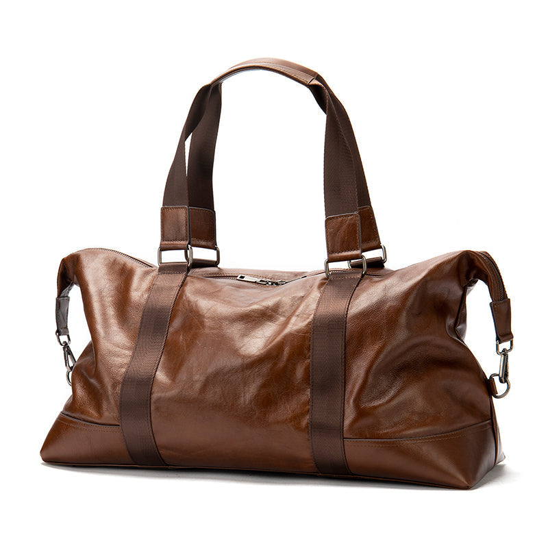 Full Grain Leather Gym Bag Mens Leather Duffle Bag Travel Bag Leather Weekend Luggage Bag Leather Carry-on Bag