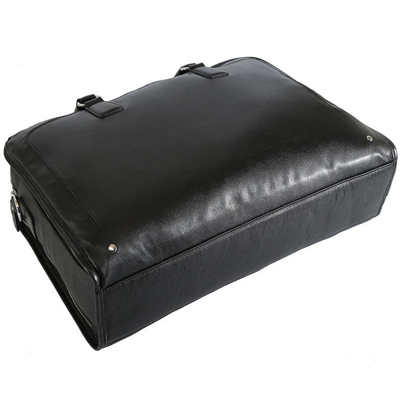 Full Grain Leather Mens Briefcase 17 Inch Leather Laptop Bag Mens Large Business Shoulder Bag Messenger Bag