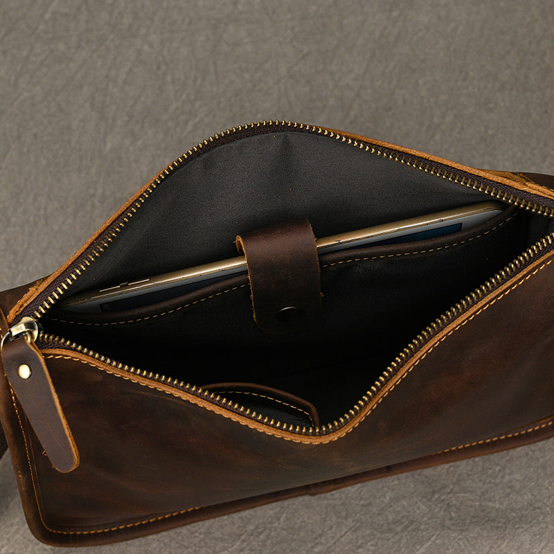 Full Grain Leather Mens Messenger Bag Handcrafted Leather Shoulder Bag Leather Satchel Bag Men Office Bag Work Briefcase