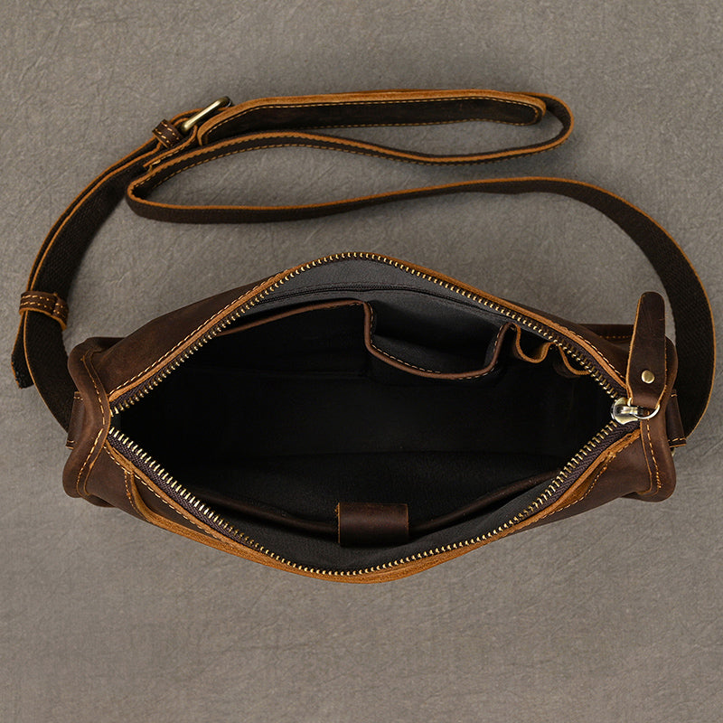 Full Grain Leather Mens Messenger Bag Handcrafted Leather Shoulder Bag Leather Satchel Bag Men Office Bag Work Briefcase