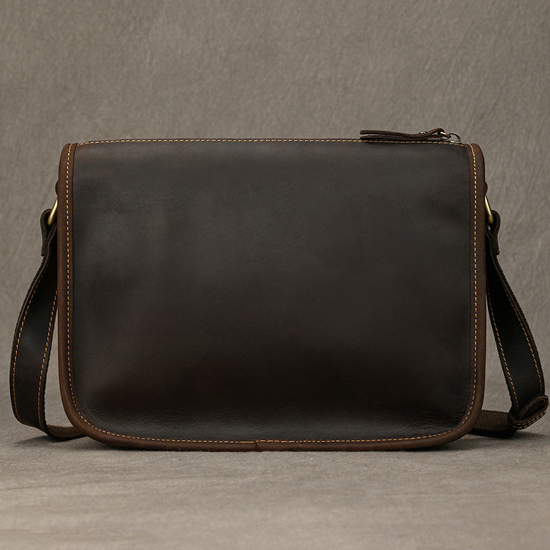 Full Grain Leather Mens Messenger Bag Handcrafted Leather Shoulder Bag Leather Satchel Bag Men Office Bag Work Briefcase