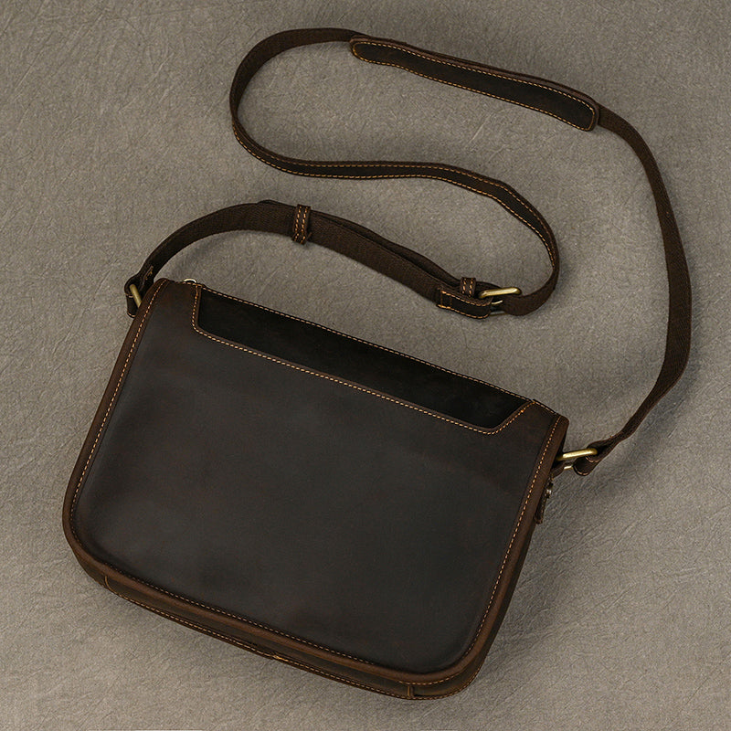 Full Grain Leather Mens Messenger Bag Handcrafted Leather Shoulder Bag Leather Satchel Bag Men Office Bag Work Briefcase