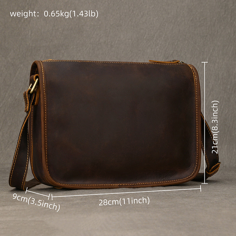 Full Grain Leather Mens Messenger Bag Handcrafted Leather Shoulder Bag Leather Satchel Bag Men Office Bag Work Briefcase