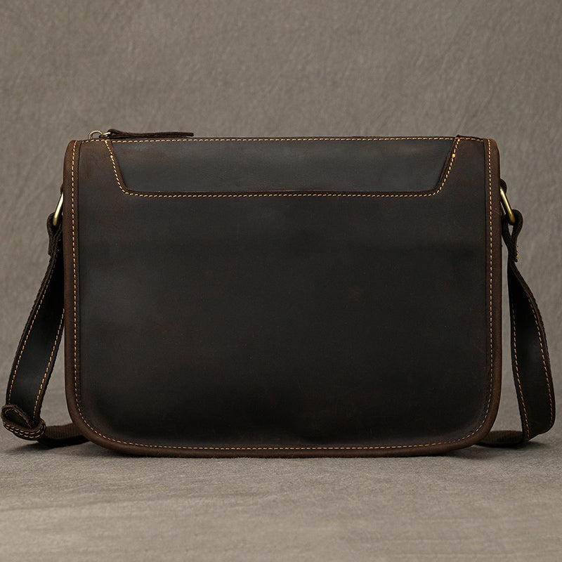 Full Grain Leather Mens Messenger Bag Handcrafted Leather Shoulder Bag Leather Satchel Bag Men Office Bag Work Briefcase