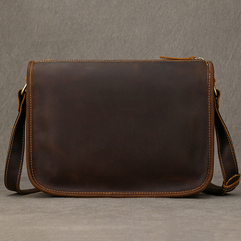 Full Grain Leather Mens Messenger Bag Handcrafted Leather Shoulder Bag Leather Satchel Bag Men Office Bag Work Briefcase