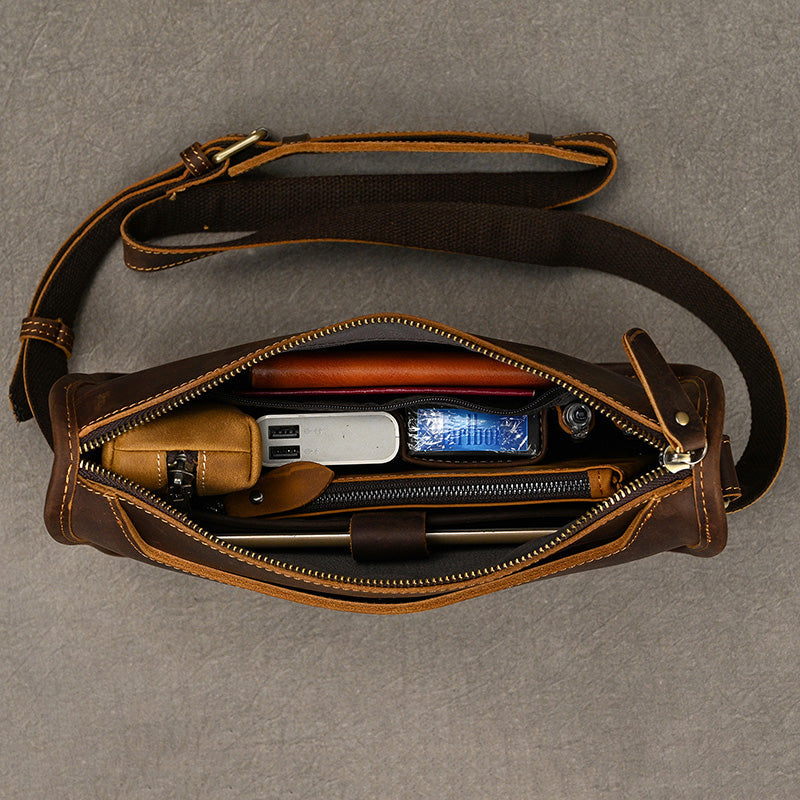 Full Grain Leather Mens Messenger Bag Handcrafted Leather Shoulder Bag Leather Satchel Bag Men Office Bag Work Briefcase