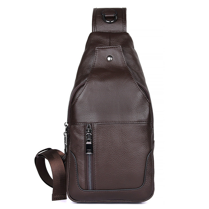 Full Grain Leather Sling Bag Mens Leather Chest Pack Stylish Leather Chest Bag JMD4004