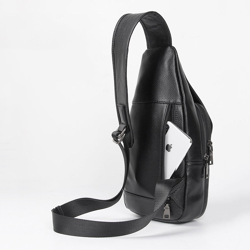 Full Grain Leather Sling Bag Mens Leather Chest Pack Stylish Leather Chest Bag JMD4004