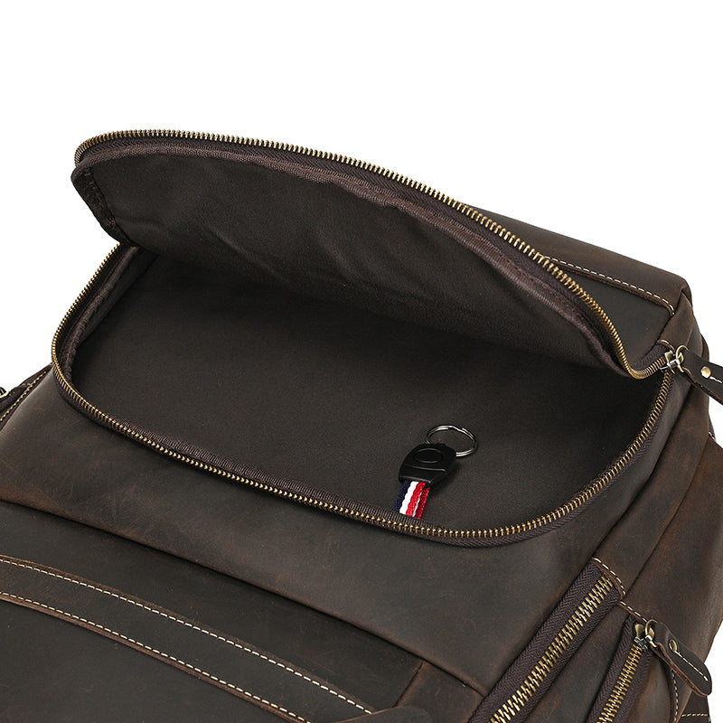 Full Grain Leather Travel Bag Large Leather Backpack For Men Backpack School Bag Leather Daypack Men Office Backpack