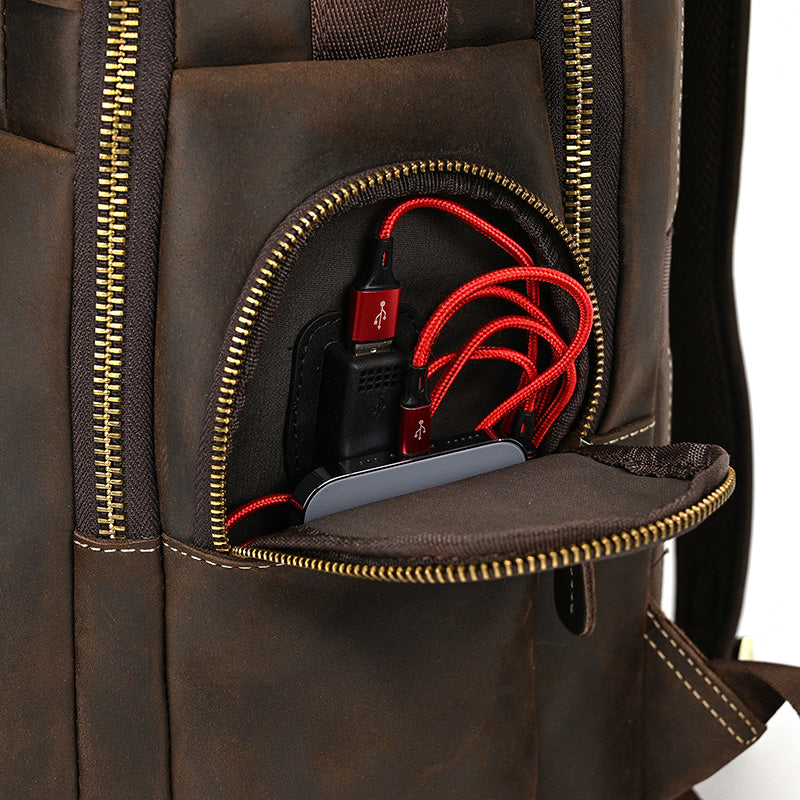 Full Grain Leather Travel Bag Large Leather Backpack For Men Backpack School Bag Leather Daypack Men Office Backpack