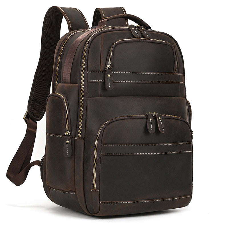 Full Grain Leather Travel Bag Large Leather Backpack For Men Backpack School Bag Leather Daypack Men Office Backpack