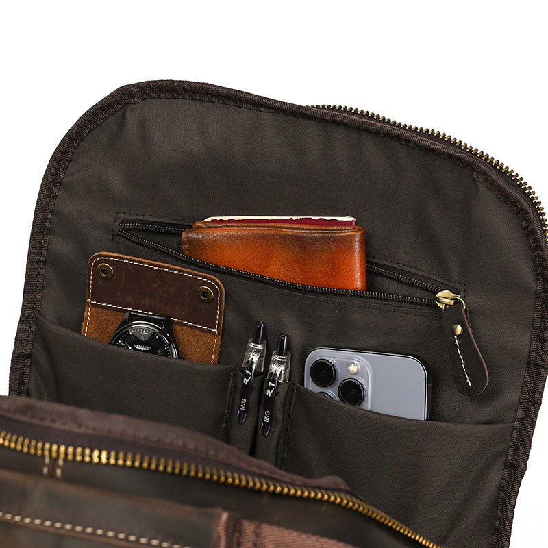 Full Grain Leather Travel Bag Large Leather Backpack For Men Backpack School Bag Leather Daypack Men Office Backpack