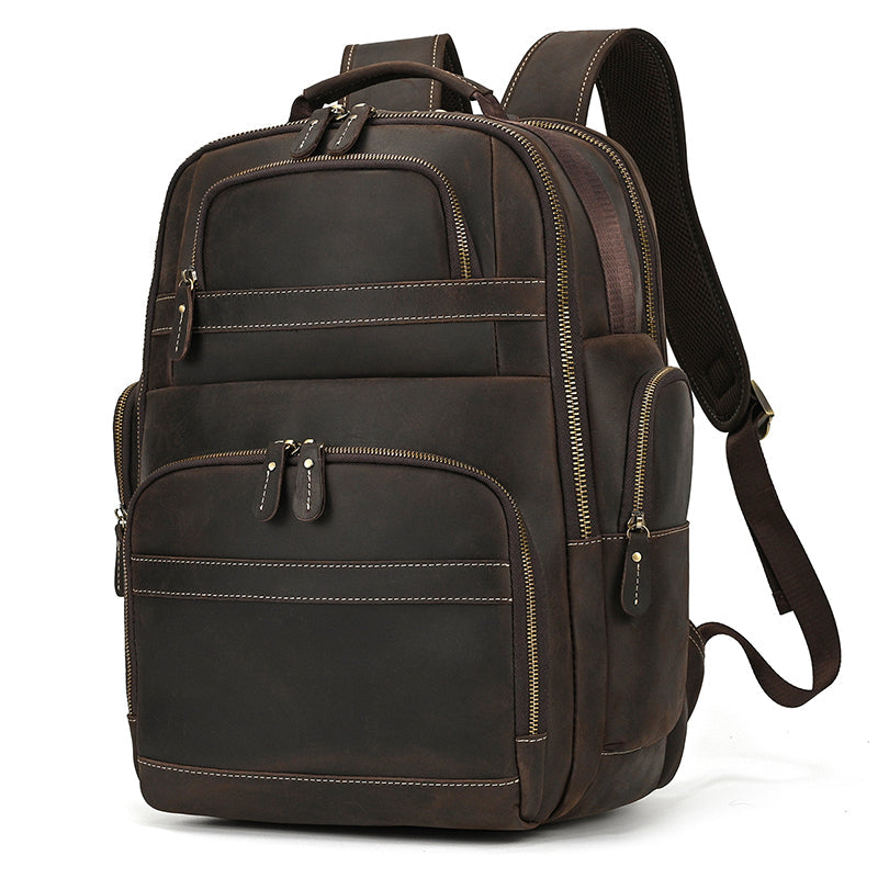 Full Grain Leather Travel Bag Large Leather Backpack For Men Backpack School Bag Leather Daypack Men Office Backpack