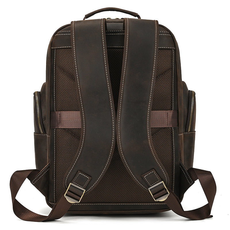 Full Grain Leather Travel Bag Large Leather Backpack For Men Backpack School Bag Leather Daypack Men Office Backpack
