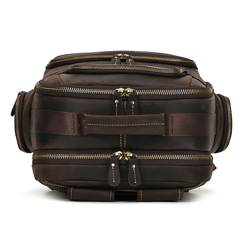 Full Grain Leather Travel Bag Large Leather Backpack For Men Backpack School Bag Leather Daypack Men Office Backpack