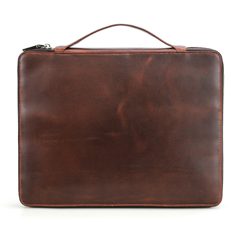 Full Grain Leather Travel Cable Organizer Bag Travel Electronics Accessories Bag Leather Tech Organizer
