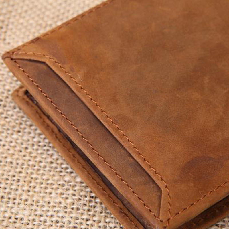 Full Grain Leather Wallet Leather Bifold Wallet Handmade Short Wallet For Mens