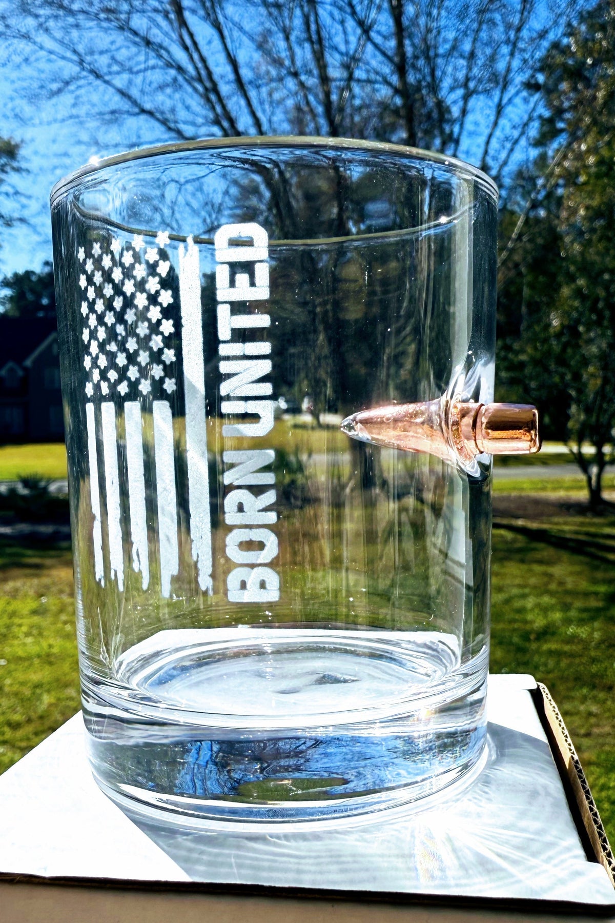 Born United Bullet Whiskey Glass