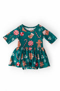 Gingerbread House 3/4 Sleeve Twirl Bodysuit