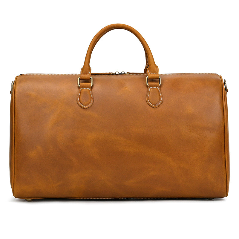 Handcrafted Leather Weekender Bag Retro Full Grain Leather Duffle Bag Mens Leather Carry-on Bag Large Vacation Holidays Travel Bag