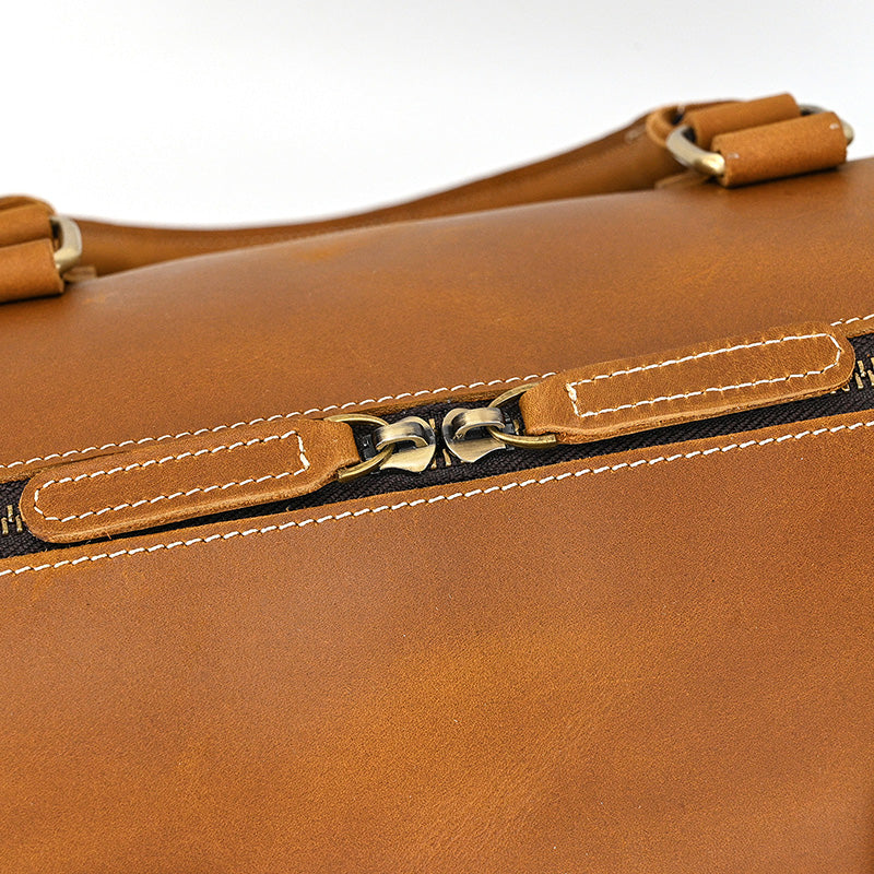 Handcrafted Leather Weekender Bag Retro Full Grain Leather Duffle Bag Mens Leather Carry-on Bag Large Vacation Holidays Travel Bag
